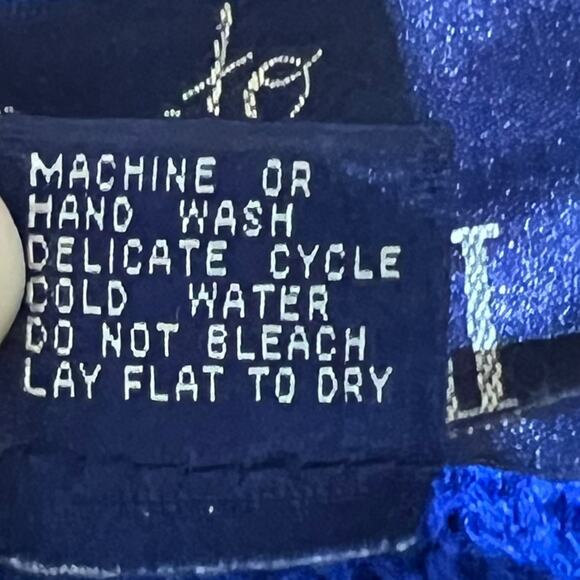 Vintage Monto par le Chois II Royal Blue Long Cardigan 100% Acrylic Chunky Knit - Picture 7 of 10